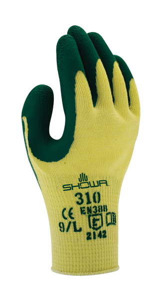 10 paires de Showa 310 Grip Gants latex Palm Revêtement Vert Jardinage Bricolage 