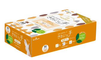 パッケージ画像（ナイスハンド きれいな手 つかいきりグローブ 天然ゴム 100枚入 M）